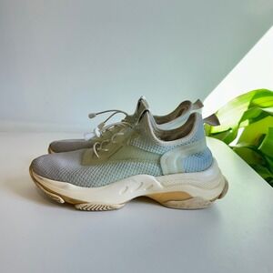 Steve Madden NY90 Myles Chunky Knit Sneakers Light‎ Blue Sage Green Women 10M